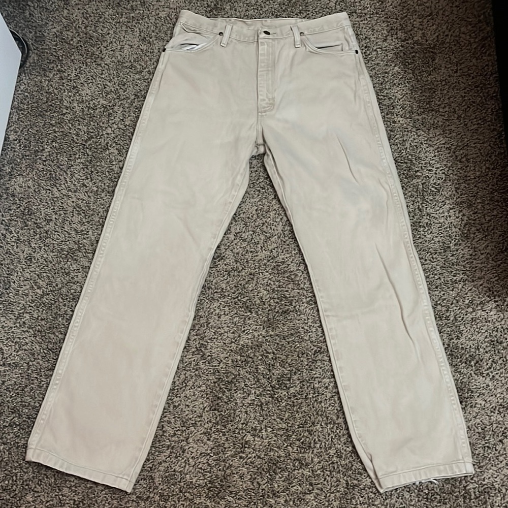 Wrangler Jeans: Men's Tan 34x36 Cowboy Cut Original Fit Jeans